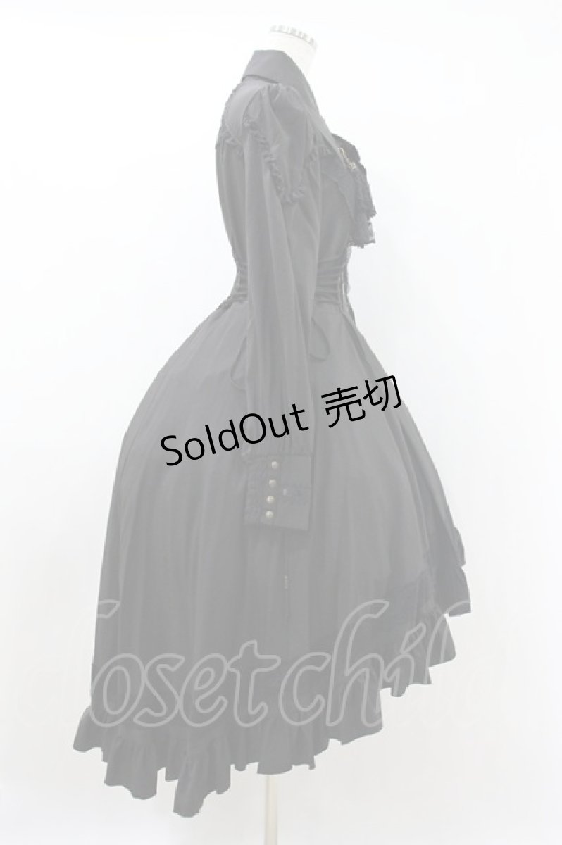 画像3: Ozz oneste / 薔薇刺繍ジャボ付きワンピース  黒 H-26-10-25-009-OO-OP-AK-ZH (3)