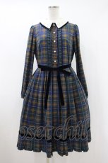 画像1: Emily Temple cute / Preppy Tartanワンピース M ネイビー H-26-10-25-012-ET-OP-AK-ZH (1)