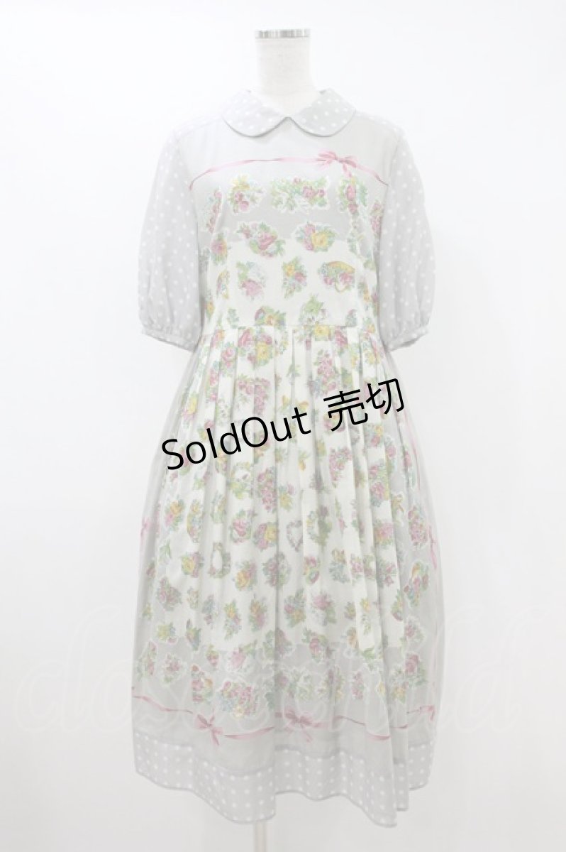 画像1: Jane Marple / Chromos bouquetのガーデンドレス M シルバーグレイ H-26-10-25-020-JM-OP-AK-ZH (1)