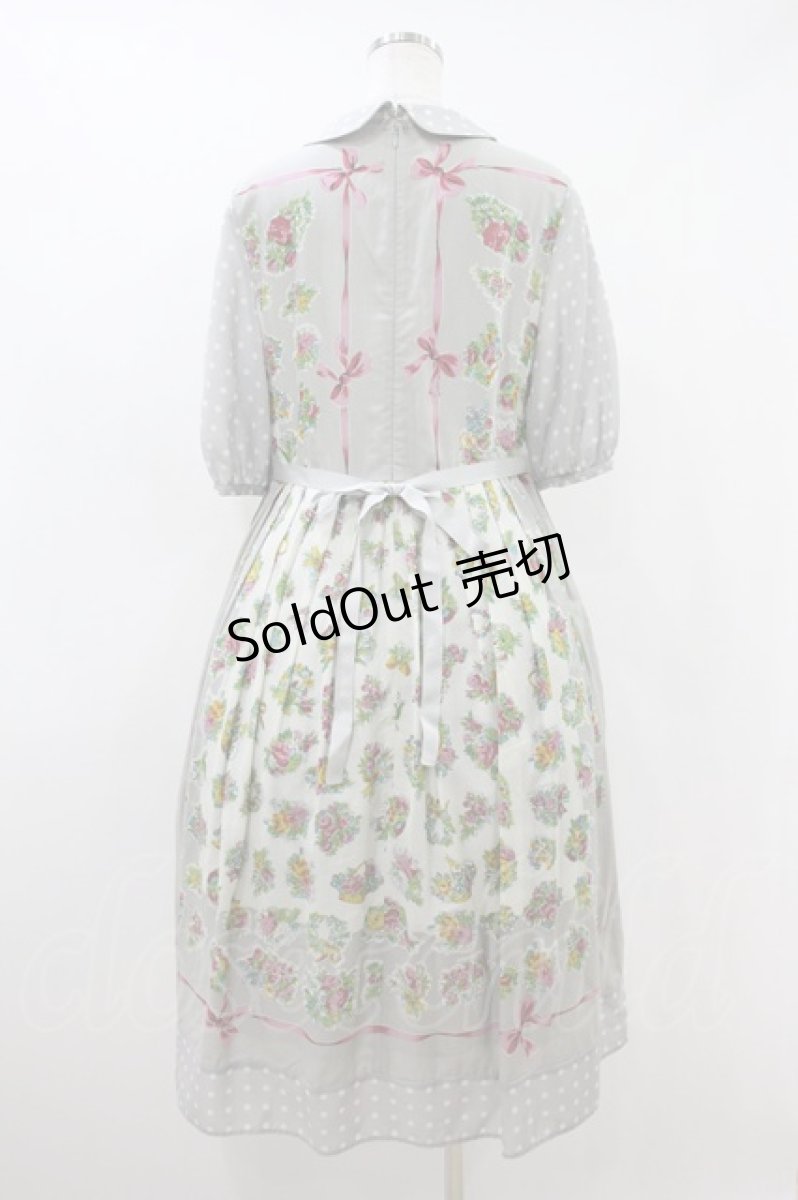 画像2: Jane Marple / Chromos bouquetのガーデンドレス M シルバーグレイ H-26-10-25-020-JM-OP-AK-ZH (2)