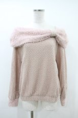 画像1: axes femme / パールキャミリボンオフショルニットトップス M ピンク H-26-10-26-044-AX-TO-NS-ZH (1)