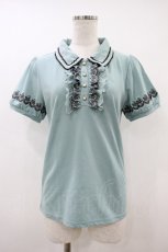 画像1: axes femme / 刺繍ポロトップス M ミント H-26-10-26-058-AX-TO-NS-ZH (1)