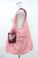 画像2: m petit by misako / サンリオキャラクターズコラボ ポーチ付きエコトート  ワイン/レッド H-26-10-26-014-LO-ZA-YZ-ZH (2)