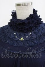 画像3: axes femme / レースフリルハイネックトップス M ネイビー H-26-10-27-060-AX-TO-NS-ZH (3)
