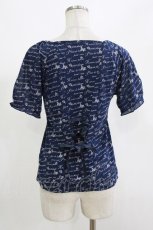 画像2: axes femme / ドットチュール切替トップス M ネイビー H-26-10-27-063-AX-TO-NS-ZH (2)