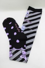 画像1: Angelic Pretty / Happy Treat Partyオーバーニー  ブラック H-26-10-27-075-AP-ZA-NS-ZH (1)