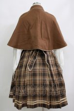 画像3: 熊逗醤（海外ロリータブランド） / ケープ付きチェックワンピース S ブラウン H-26-10-27-011-LO-OP-YZ-ZH (3)