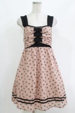 画像1: axes femme / ドットリボンワンピース M ピンクベージュ H-26-10-27-014-AX-OP-NS-ZH (1)