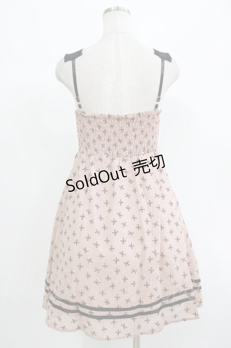 画像3: axes femme / ドットリボンワンピース M ピンクベージュ H-26-10-27-014-AX-OP-NS-ZH (3)