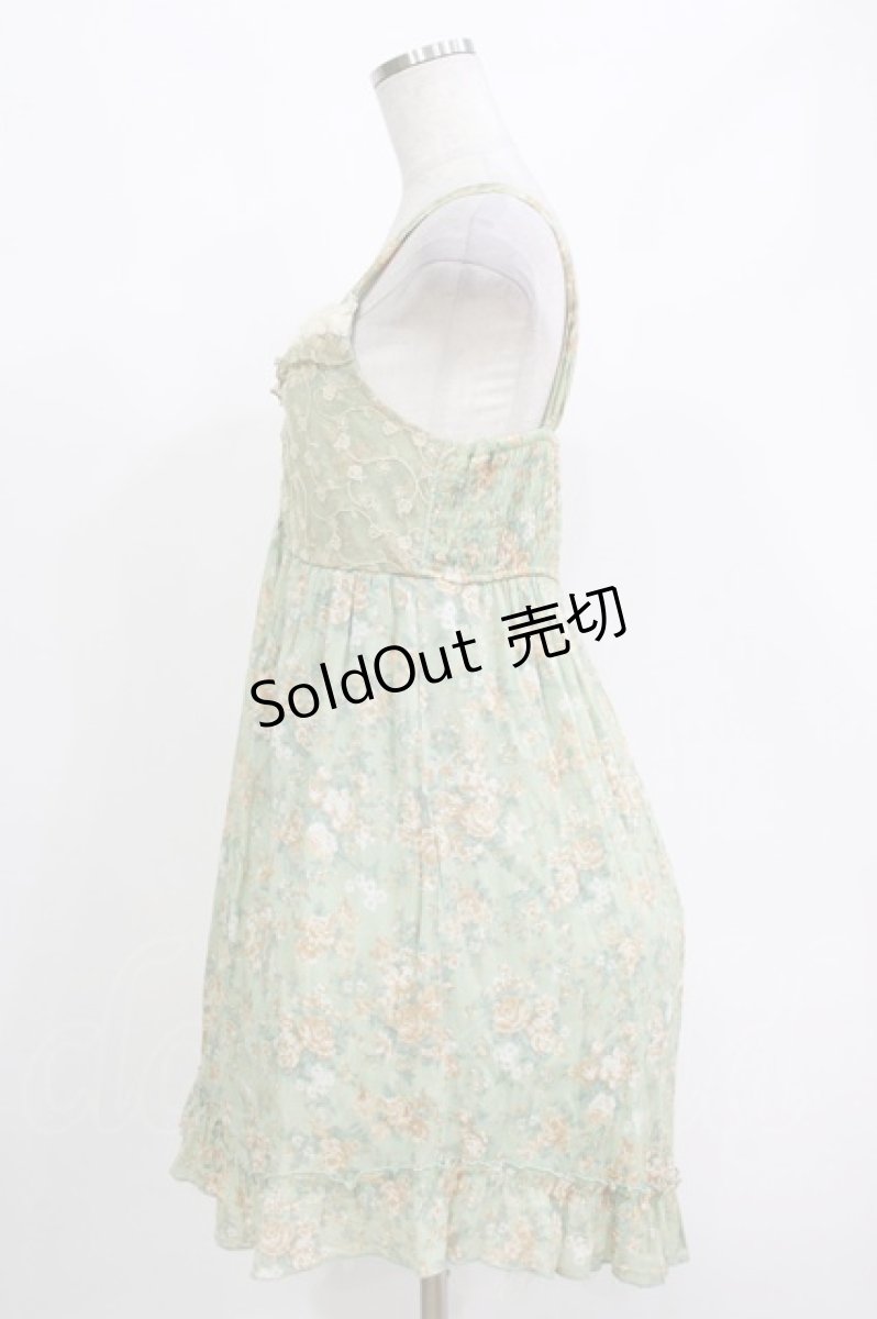 画像2: axes femme / 花柄ワンピース M ミント H-26-10-27-015-AX-BL-NS-ZH (2)