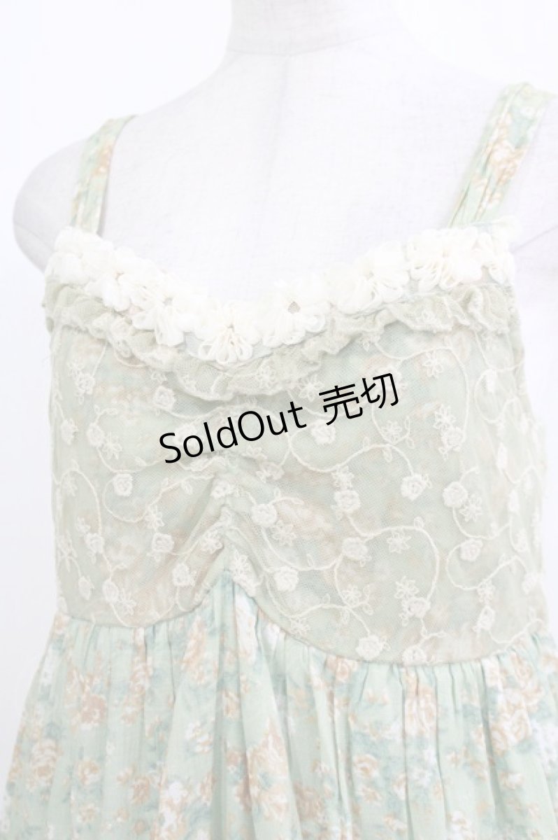 画像4: axes femme / 花柄ワンピース M ミント H-26-10-27-015-AX-BL-NS-ZH (4)