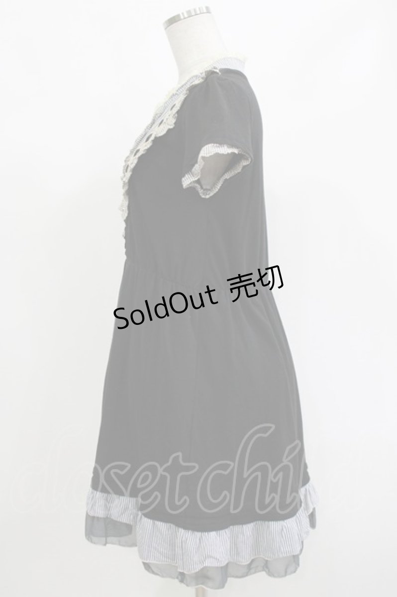 画像2: axes femme / ストライプ切替ワンピース M ブラック H-26-10-27-020-AX-SK-NS-ZH (2)