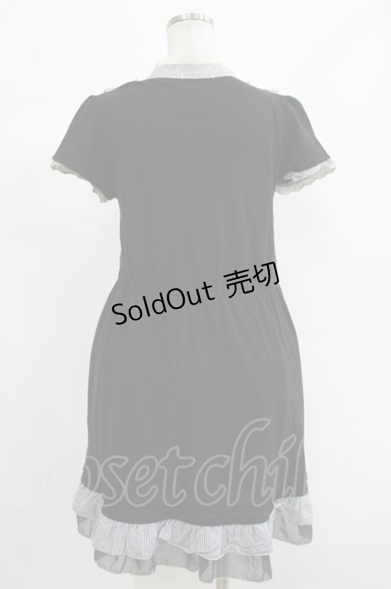 画像3: axes femme / ストライプ切替ワンピース M ブラック H-26-10-27-020-AX-SK-NS-ZH (3)