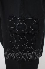 画像3: MINT NeKO / ネコ刺繍パンツ  黒 H-26-10-28-034-HN-PA-AK-ZH (3)