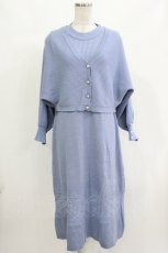 画像1: axes femme / ニットアンサンブルカーディガンｘワンピース Free サックス H-26-10-29-030-AX-TO-NS-ZH (1)