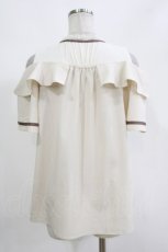 画像3: axes femme POETIQUE / ラッフルフリル襟肩あきブラウス M 生成り H-26-10-29-046-AX-BL-NS-ZH (3)