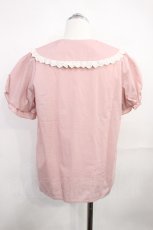 画像2: axes femme POETIQUE / チェリー刺繍コットンブラウス M ピンク H-26-10-29-1016-AX-BL-NS-ZH (2)