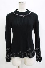 画像1: axes femme / バラボトルネックリブニットプルオーバー M ブラック H-26-10-29-070-AX-TO-NS-ZH (1)