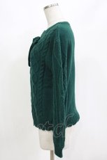 画像2: axes femme / レースアップ花刺繍ニット M グリーン H-26-10-29-077-AX-TO-NS-ZH (2)