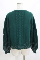 画像3: axes femme / レースアップ花刺繍ニット M グリーン H-26-10-29-077-AX-TO-NS-ZH (3)