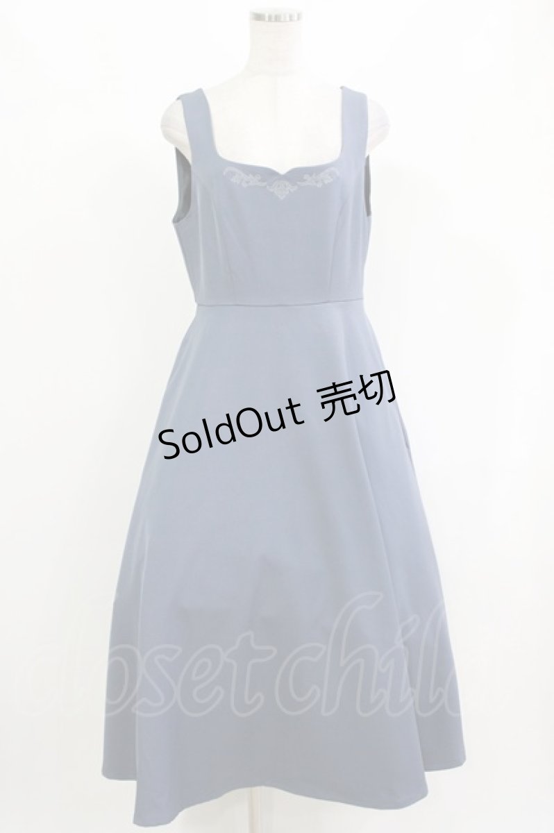 画像1: an another angelus / レリーフ刺繍ジャンパースカート Free BLUE H-26-10-29-012-CA-OP-NS-ZH (1)