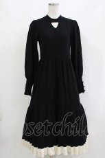 画像1: axes femme / チョーカー風ニットワンピース M ブラック H-26-10-29-016-AX-OP-NS-ZH (1)