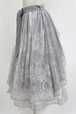 画像2: axes femme POETIQUE / バックフリルチュールスカート M グレー H-26-10-29-019-AX-SK-NS-ZH (2)