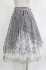 画像3: axes femme POETIQUE / バックフリルチュールスカート M グレー H-26-10-29-019-AX-SK-NS-ZH (3)