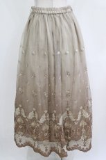 画像3: axes femme / グラデチュール刺繍スカート M ベージュ H-26-10-29-022-AX-SK-NS-ZH (3)