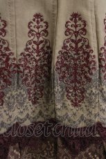 画像4: OZZ ANGELO / ハイウエスト刺繍スカート  茶 H-26-10-30-028-OO-SK-AK-ZH (4)