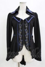 画像1: Ozz Croce / 薔薇刺繍ZIPジャケット  黒×青 H-26-10-30-032-OO-JA-AK-ZH (1)