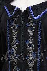 画像4: Ozz Croce / 薔薇刺繍ZIPジャケット  黒×青 H-26-10-30-032-OO-JA-AK-ZH (4)