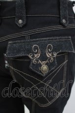 画像4: OZZ ANGELO / 切替刺繍パンツ  黒 H-26-10-30-038-OO-PA-AK-ZH (4)