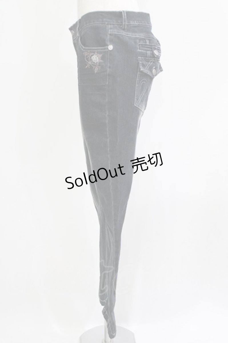 画像2: Rozen Kavalier / 薔薇刺繍デニムパンツ L 紺 H-26-10-30-039-OO-PA-AK-ZH (2)
