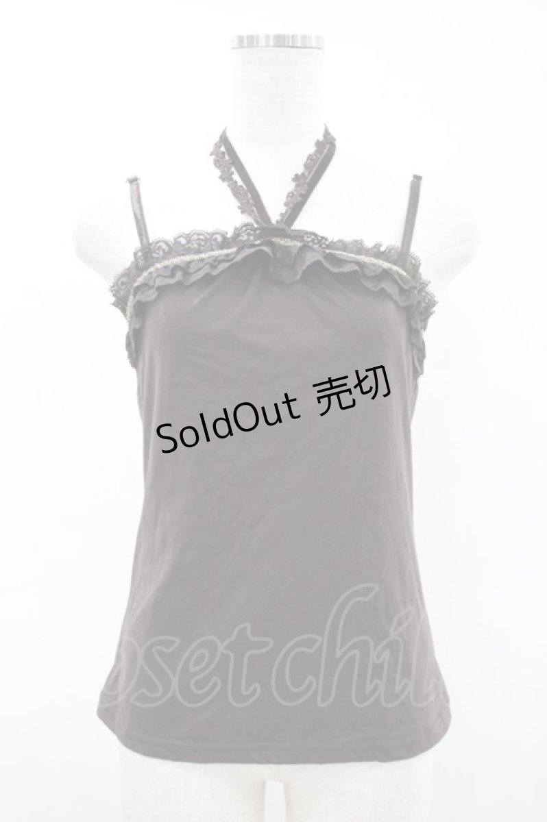画像1: axes femme / ホルター付コサージュキャミ M ブラウン H-26-10-30-1029-AX-TO-NS-ZH (1)