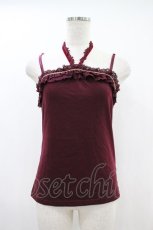 画像1: axes femme / ホルター付コサージュキャミ M ワイン H-26-10-30-1030-AX-TO-NS-ZH (1)