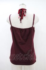 画像2: axes femme / ホルター付コサージュキャミ M ワイン H-26-10-30-1030-AX-TO-NS-ZH (2)