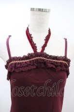 画像3: axes femme / ホルター付コサージュキャミ M ワイン H-26-10-30-1030-AX-TO-NS-ZH (3)