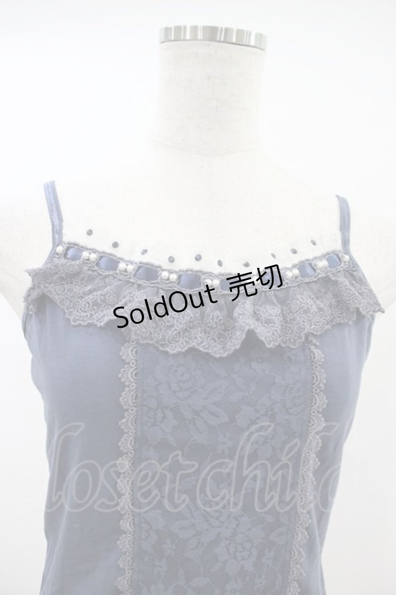 画像3: axes femme / オーガンジーフリルキャミ M ブルー H-26-10-30-1031-AX-TO-NS-ZH (3)