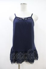 画像1: axes femme / 裾シフォンキャミソール M ネイビー H-26-10-30-1033-AX-TO-NS-ZH (1)