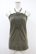 画像1: axes femme / レース重ねホルターキャミ M グリーン H-26-10-30-1035-AX-TO-NS-ZH (1)