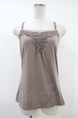 画像1: axes femme / クロスストラップレースモチーフキャミ M モカ H-26-10-30-1037-AX-TO-NS-ZH (1)