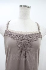 画像3: axes femme / クロスストラップレースモチーフキャミ M モカ H-26-10-30-1037-AX-TO-NS-ZH (3)