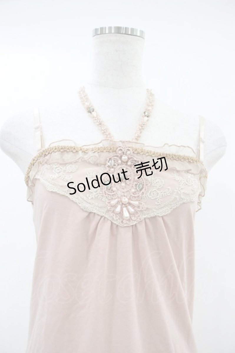画像3: axes femme / ラメレースビジューキャミソール M ピンク H-26-10-30-1039-AX-TO-NS-ZH (3)