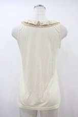 画像2: axes femme / レース&パール襟タンク M 生成り H-26-10-30-1040-AX-TO-NS-ZH (2)