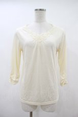 画像1: axes femme / Vネックレーストップス M 生成り H-26-10-30-1045-AX-TO-NS-ZH (1)