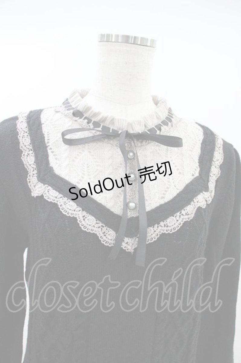 画像3: axes femme / ブロッキングニットプルオーバー M ブラック H-26-10-30-1059-AX-TO-NS-ZH (3)