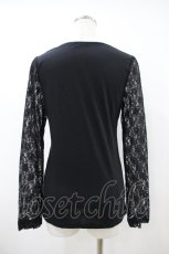 画像2: axes femme / 袖レーシーインナープルオーバー M ブラック H-26-10-30-1062-AX-TO-NS-ZH (2)