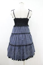 画像2: axes femme / シャーリングティアードキャミワンピース M ネイビー H-26-10-30-1013-AX-OP-NS-ZH (2)