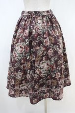 画像2: axes femme / クラシック花柄ミディ丈スカート M ワイン H-26-10-30-1021-AX-SK-NS-ZH (2)